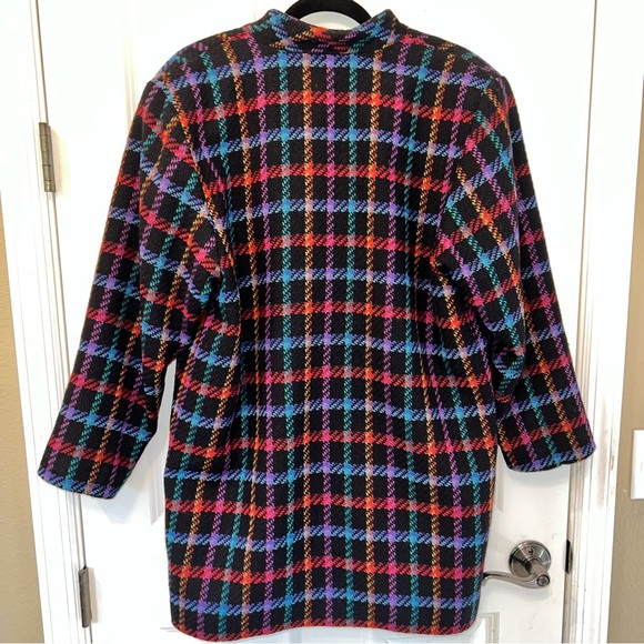 VTG Doncaster Womens 10 Multicolor Plaid Wool Tweed Jacket Mid Length Coat EUC - Picture 7 of 7